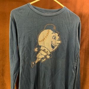 Mets Mr Met Long Sleeve Thermal Size M